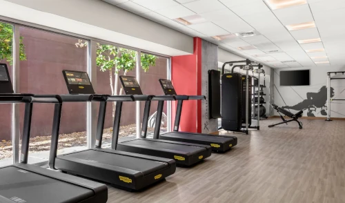 The fitness center in the hotel in San Antonio